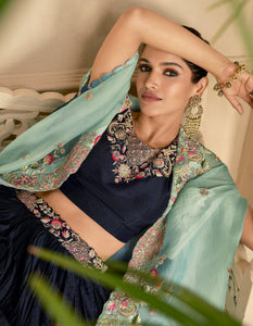 Bachelorette Partywear Blue Indo-Western Shrug Set