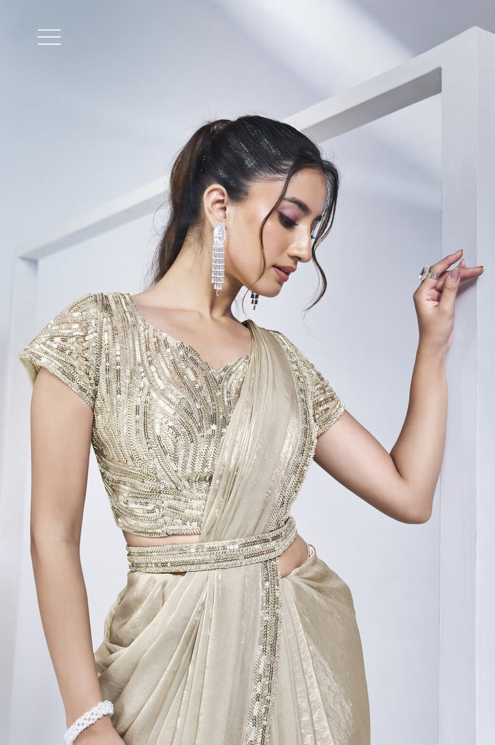 indo western party saree