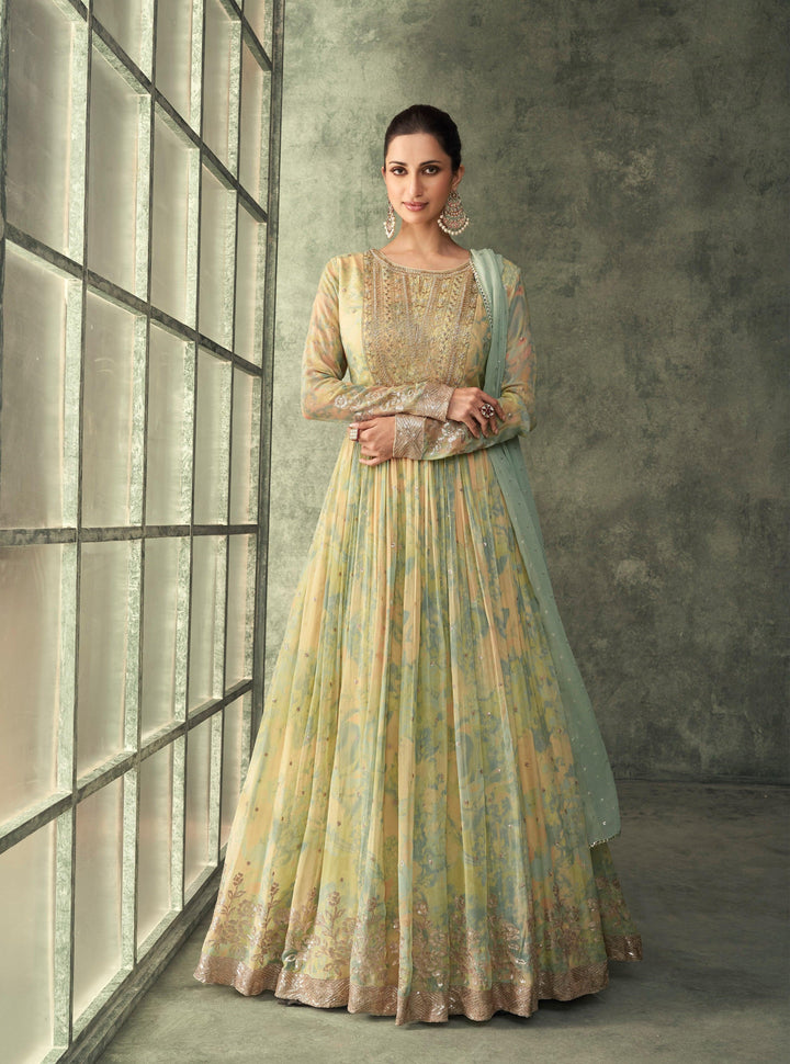 Sagaai Special Indo Western Anarkali Gown - Fashion Nation