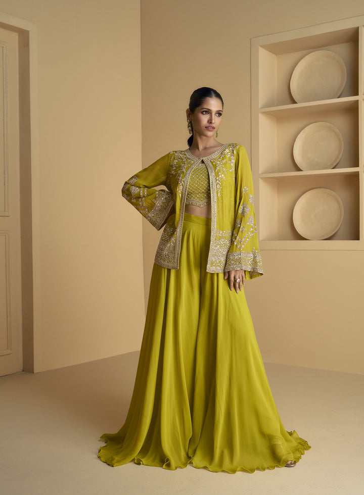 bollywood style ready to wear cape crop top set