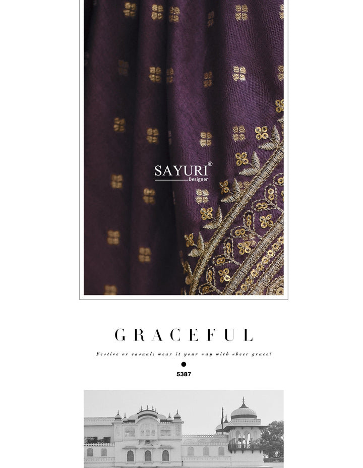 Indo Western Evening Wear Purple Silk Anarkali Gown - Fashion Nation