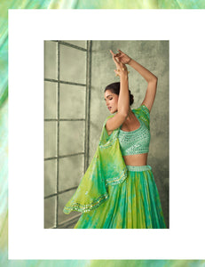 Mehendi Party Wear Indo Western Tie & Dye Skirt Set