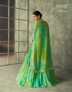 Mehendi Party Wear Indo Western Tie & Dye Skirt Set