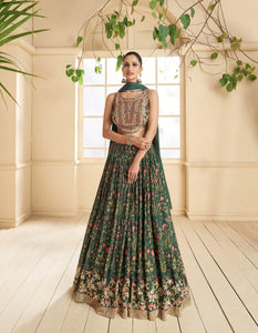 Mehendi Wear Indo Western Skirt Top Set