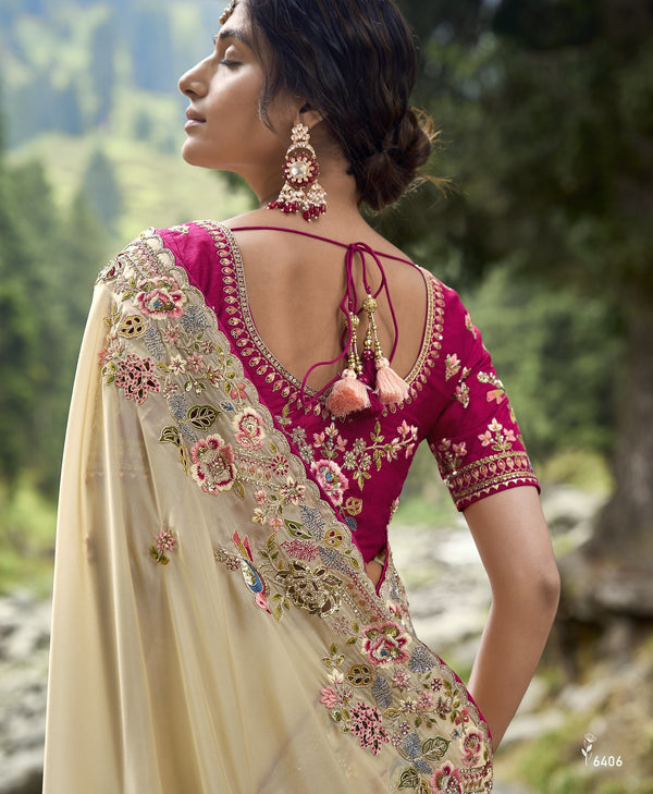 shaadi function wear silk ethnic sari