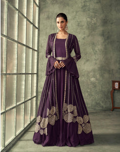 Cocktail Partywear Indo Western Gown with Shrug