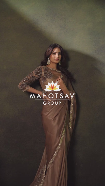 cocktail wear stylish sari with blouse by mahotsav designer catalogue rasika