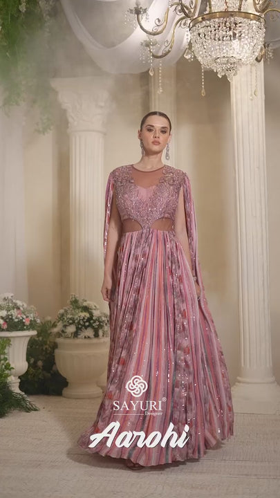 fusion partywear gown video by sayuri designer catalogue aarohi