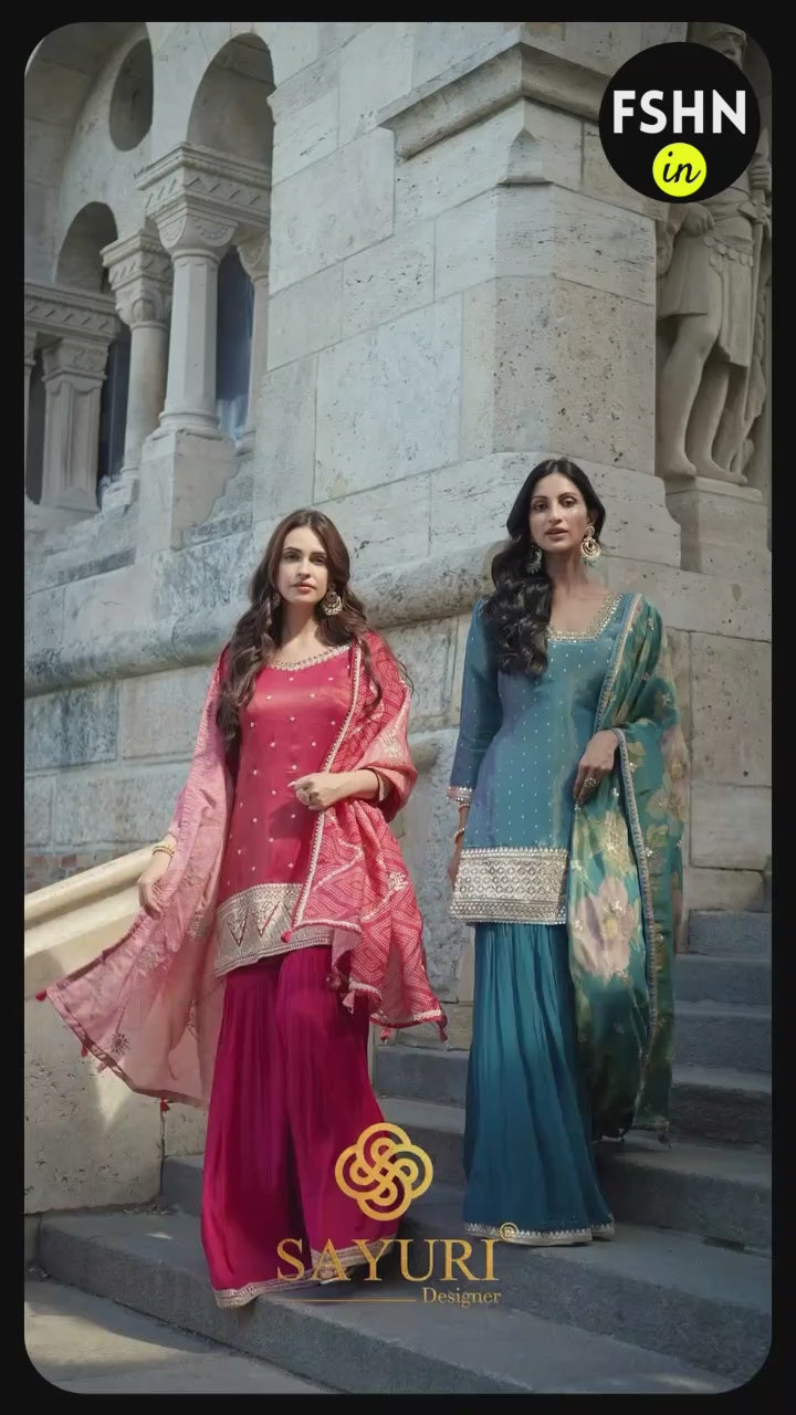 marriage wear sharara suit by sayuri designer catalogue sakhi nx