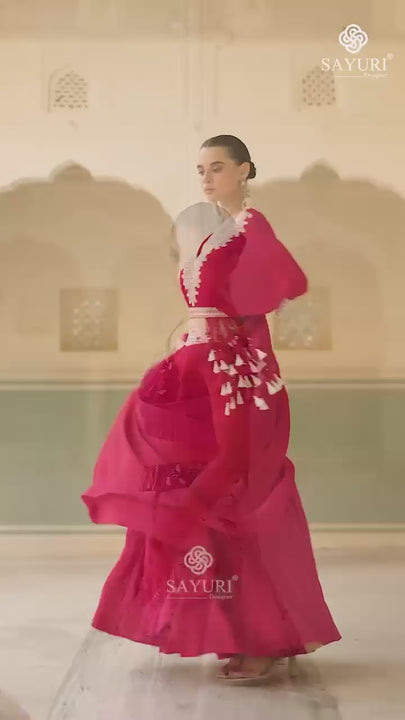 video of fashionable embellished skirt and top