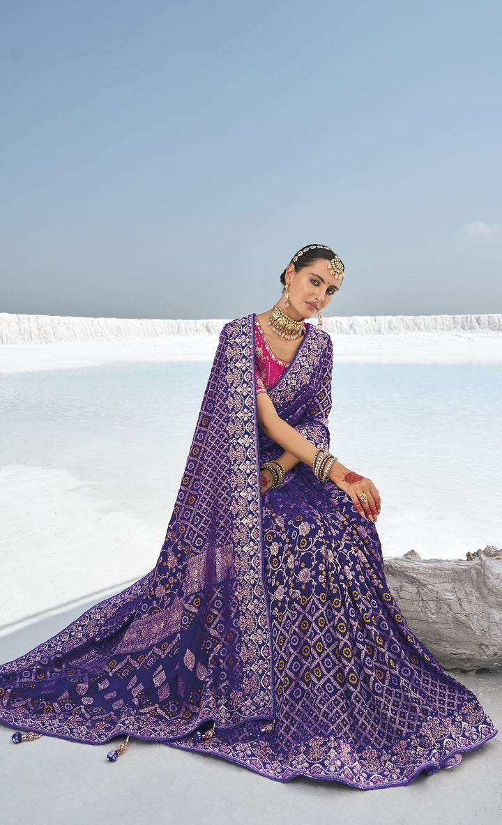 rajasthani tie dye traditional shaadi wear sari