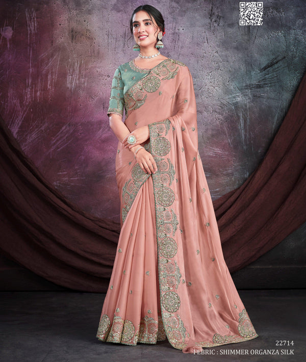 Engagement Party Wear Trendy Saree - Fashion Nation