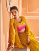 Haldi Party Wear Yellow Indo Western Lehenga Jacket Set