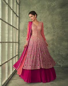 Sangeet Wear Designer Shaded Anarkali Lehenga