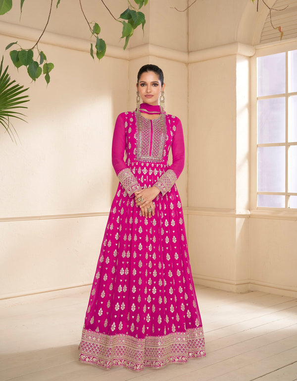 Festive Zari Embroidered Anarkali Gown - Fashion Nation