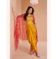 Haldi Function Yellow Indo-Western Dhoti Pants with Shrug