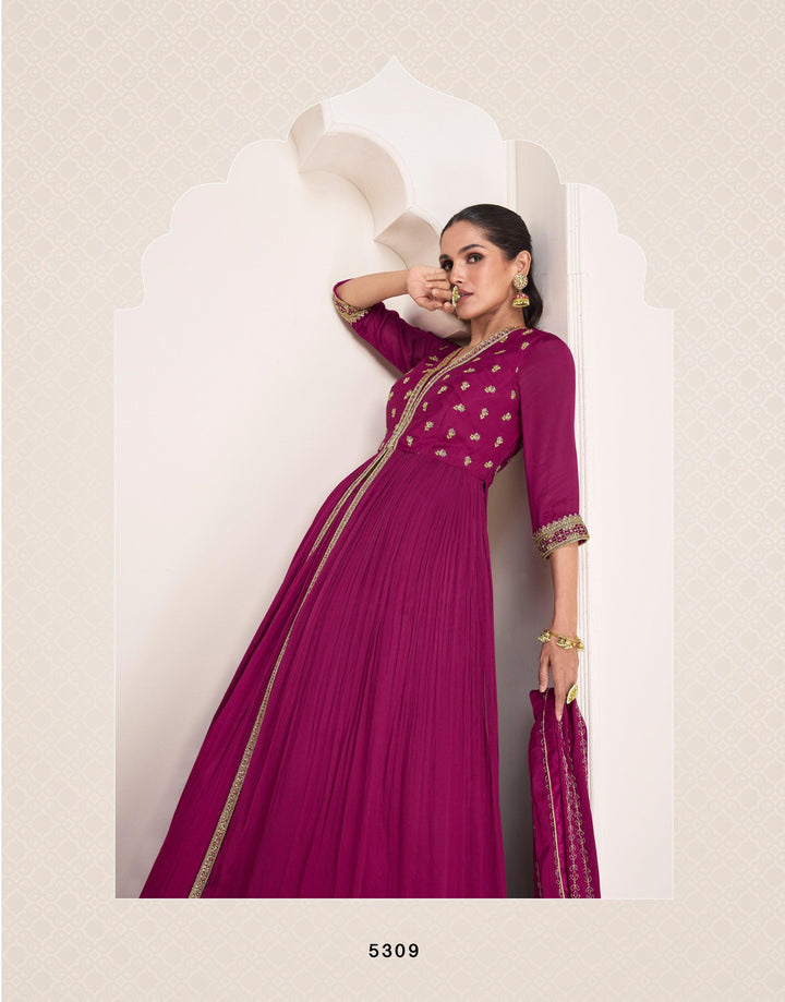 Sangeet Wear Front Slit Floor Length Anarkali - Fashion Nation