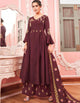 Smart KS159785 Burgundy Muslin Readymade Kurta with Palazzo & Dupatta by Fashion Nation
