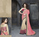 ME3713 Designer Beige Pink Net Georgette Saree - Fashion Nation