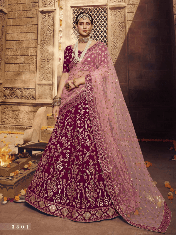 Wedding Special Magenta Georgette Ethnic Lehenga Choli - Fashion Nation