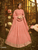Party Wear Peach Georgette Lehenga Choli by Fashion Nation