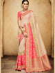 Superb Nakkashi NAK4138 Designer Rani Beige Silk Jacquard Saree - Fashion Nation