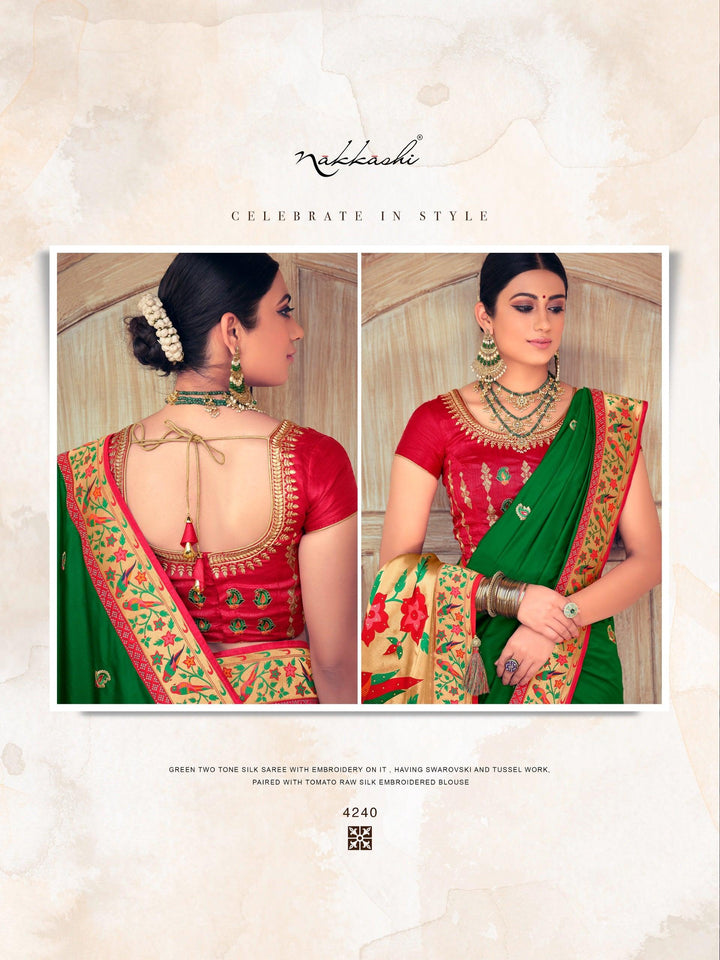 Mehndi Functions Wear Paithani Silk Saree - Fashion Nation