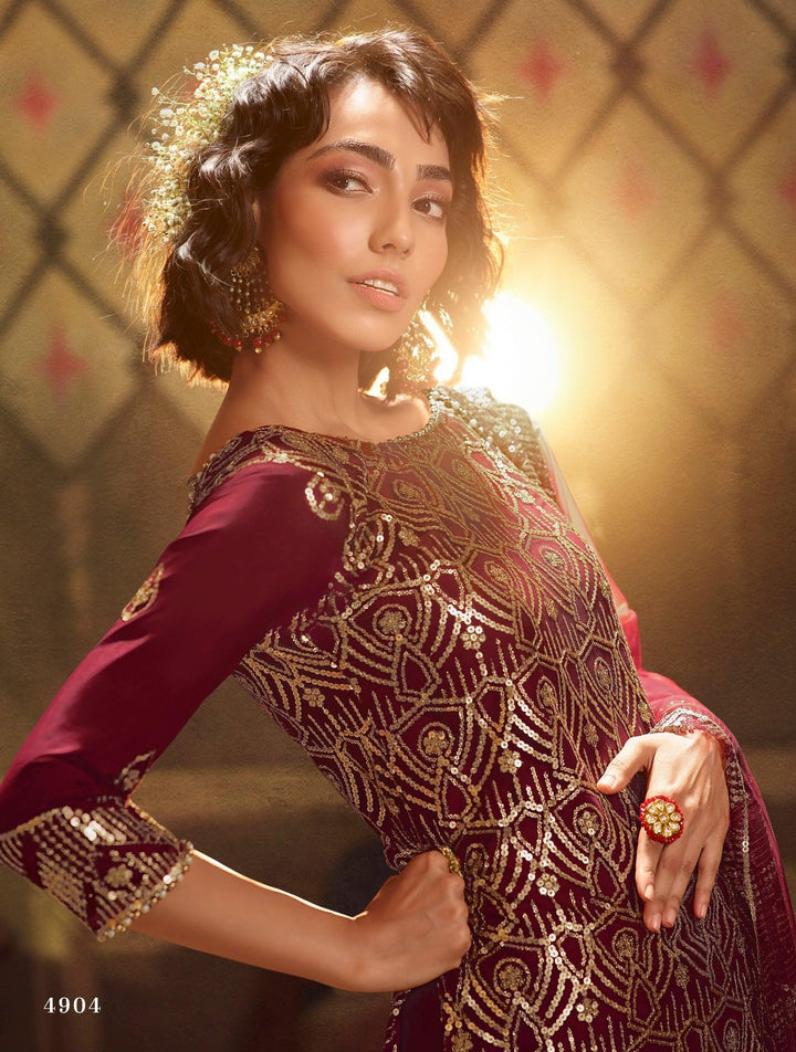 Ceremonial Shaadi Wear Net Designer Gharara Suit - Fashion Nation