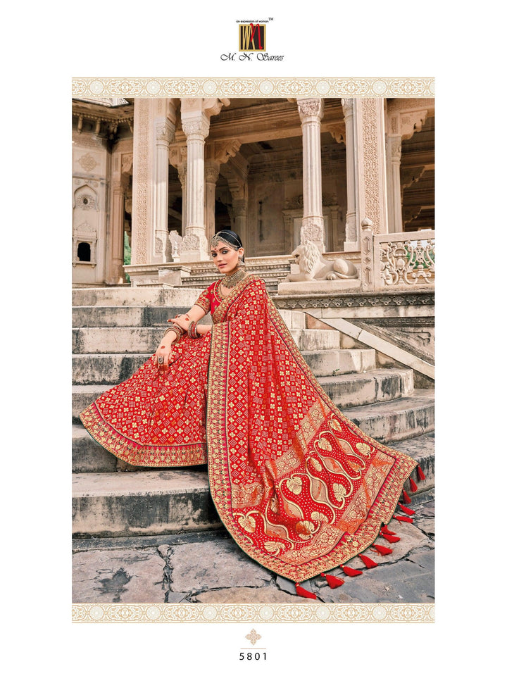 Bridal Wear Bandhej Patola Silk Saree - Fashion Nation