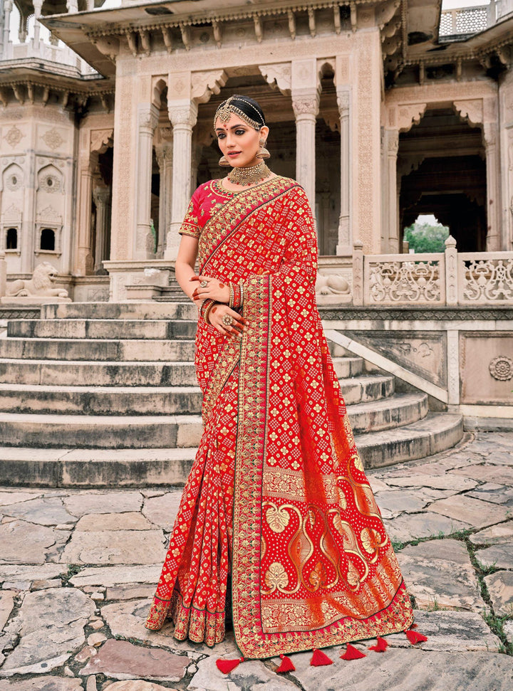Bridal Wear Bandhej Patola Silk Saree - Fashion Nation