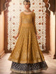 Opulent Indo Western GLA59003 Blue Yellow Georgette Silk Anarkali Suit - Fashion Nation