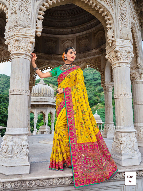 Haldi Wear Designer Silk Saree - Fashion Nation