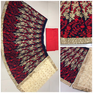 Designer 88 Bollywood Inspired Multicoloured Silk Beige Net Lehenga Choli - Fashion Nation
