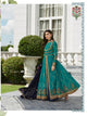 Good Quality ASH7032 Indo Western Blue Georgette Silk Floor Length Anarkali Gown - Fashion Nation