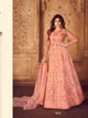 Beautiful ASH8244 Indo Western Pink Net Silk Floor Length Anarkali Gown - Fashion Nation