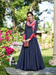 Exciting CHE25012 Indo Western Blue Silk Floor Length Gown - Fashion Nation