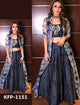 KF3555 Hansika Motwani Bollywood Inspired Blue Grey Silk Lehenga Choli with Koti - Fashion Nation