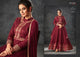 Trendy Indo Western K12063 Maroon Raw Silk Anarkali with Pants - Fashion Nation