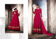 Evening Party Wear Red Georgette Lucknowi Floor Length Suit - Fashion Nation