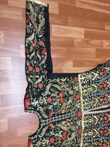 Fashionable SF6132 Bollywood Inspired Black Multicoloured Silk Anarkali Gown - Fashion Nation