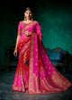 Festive SS Colourful Shaded Pink Viscose Silk Saree - Fashion Nation