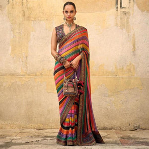 Alia Bhatt KF3861 Bollywood Inspired Multicoloured Silk Saree - Fashion Nation