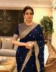 Sridevi KFP574 Bollywood Inspired Navy Blue Georgette Silk Saree - Fashion Nation