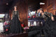 Party Wear VIO6106 Indo Western Black Organza Digital Printed Silk Abaya Style Anarkali Gown - Fashion Nation