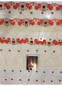Celebrity Wear KF3855 Bollywood Inspired Cream Net Silk Layered Saree - Fashion Nation
