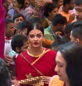 Aishwarya Rai Bachchan BT157 Bollywood Inspired Georgette Red Saree - Fashion Nation