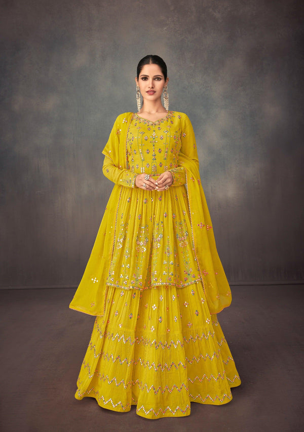 Haldi Party Designer Fusion Skirt Kurti - Fashion Nation