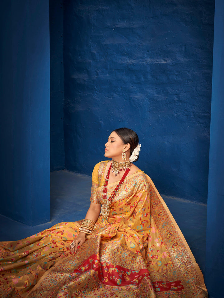 Haldi Wear Kashmiri Woven Saree - Fashion Nation