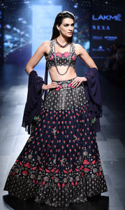 Kriti Sanon KH18718 Bollywood Inspired Blue Silk Lehenga Choli - Fashion Nation