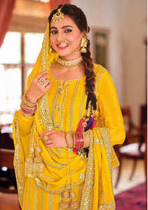 Haldi Special Designer Sharara Suit